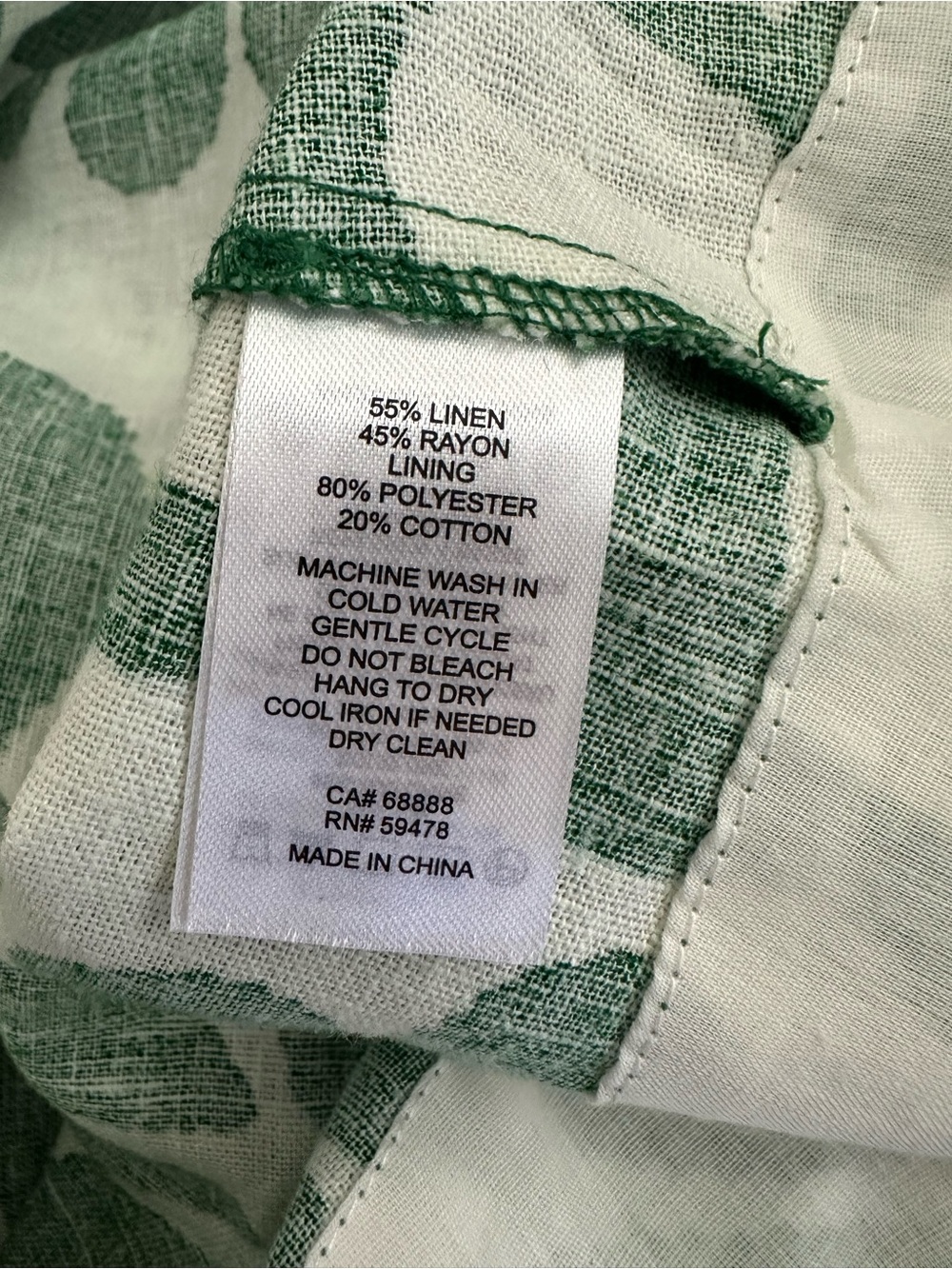 NWT Caroline Constas Green White Linen Blend Midi Dress S - Picture 13 of 15